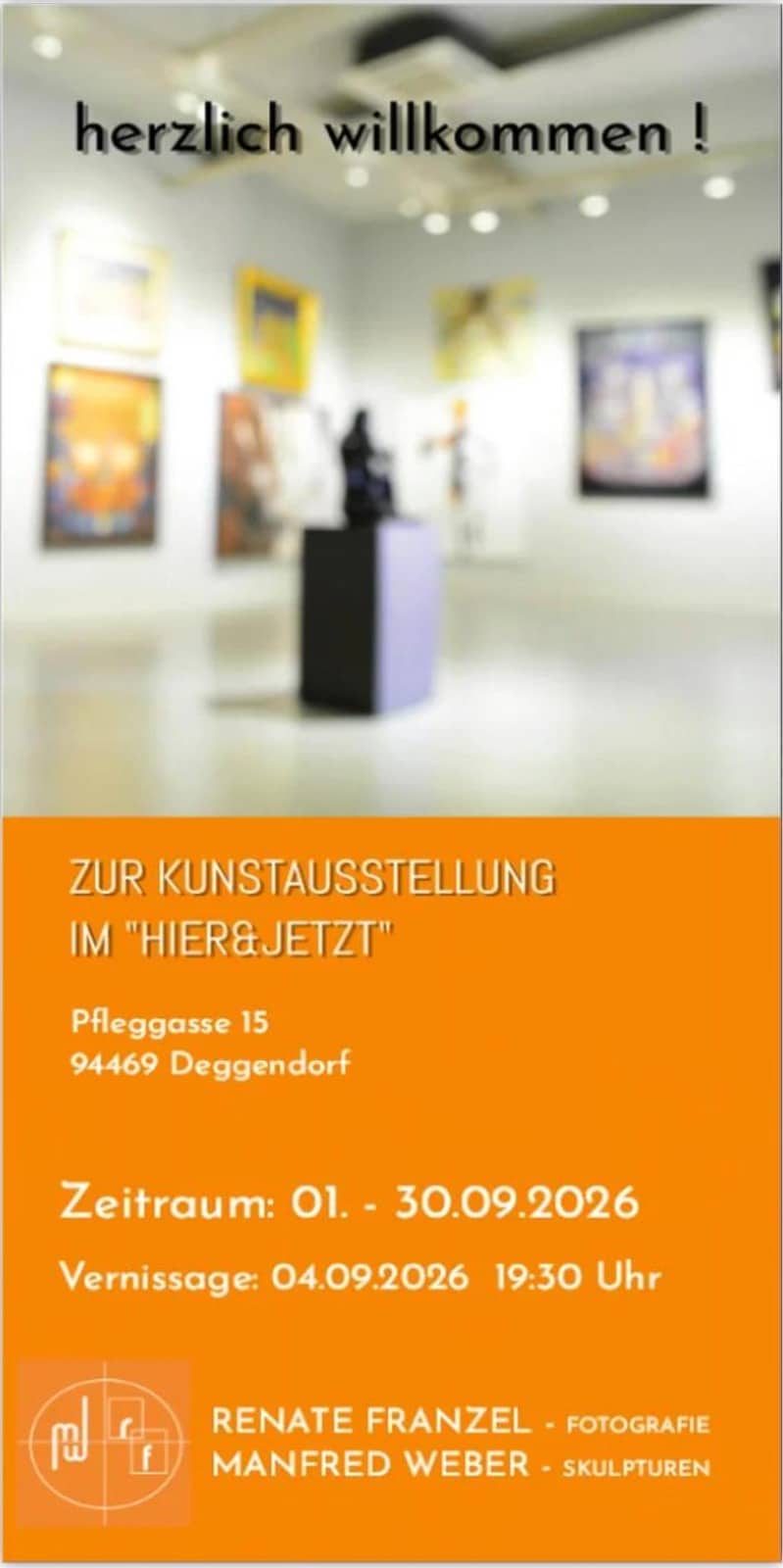 Kunstausstellung: Renate Franzel – Fotografie – Manfred Weber – Skulpturen