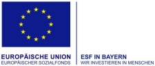 Logos der Europäischen Union und des Europäischen Sozialfonds in Bayern auf weißem Hintergrund